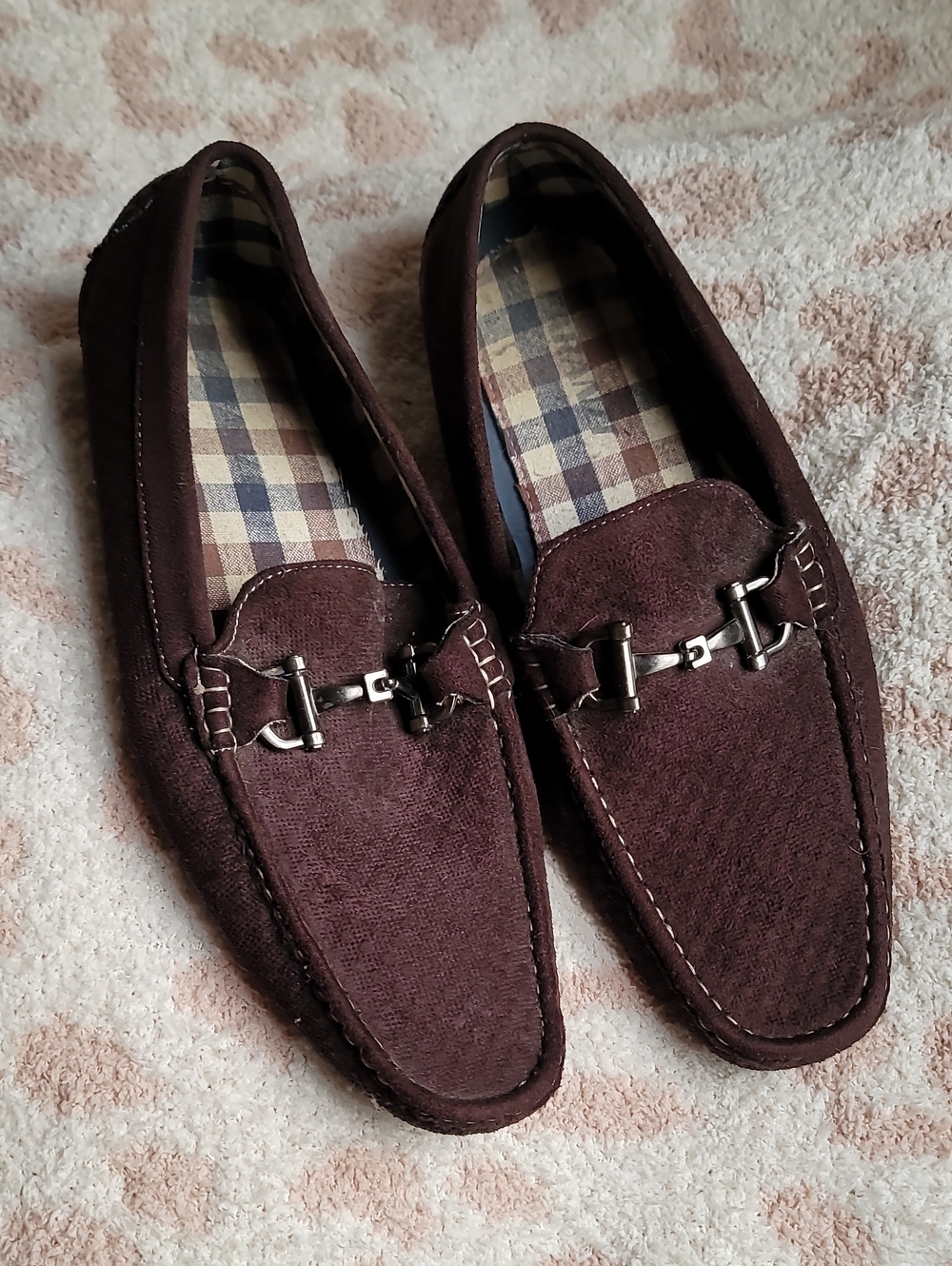 Men's Brown Suede Bit-Trim Slip-On Loafers